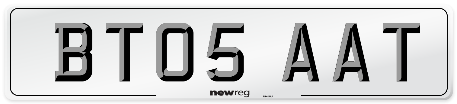 BT05 AAT Number Plate from New Reg